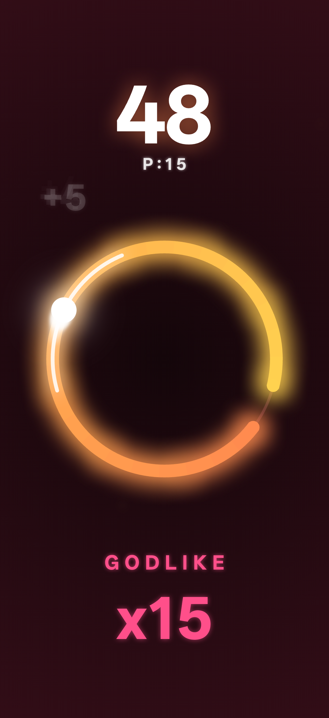 Endless mode gameplay with the sunset color palette